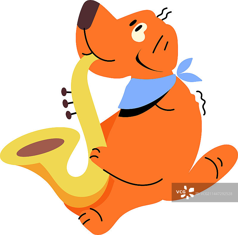 吹萨克斯的狗图片素材