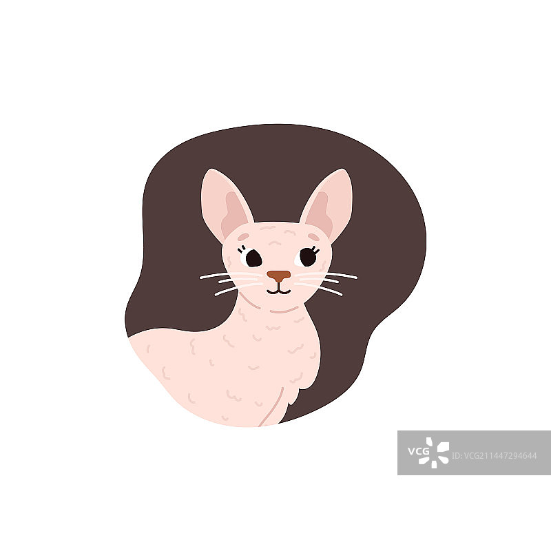 可爱的卡通风格狮身人面猫图片素材