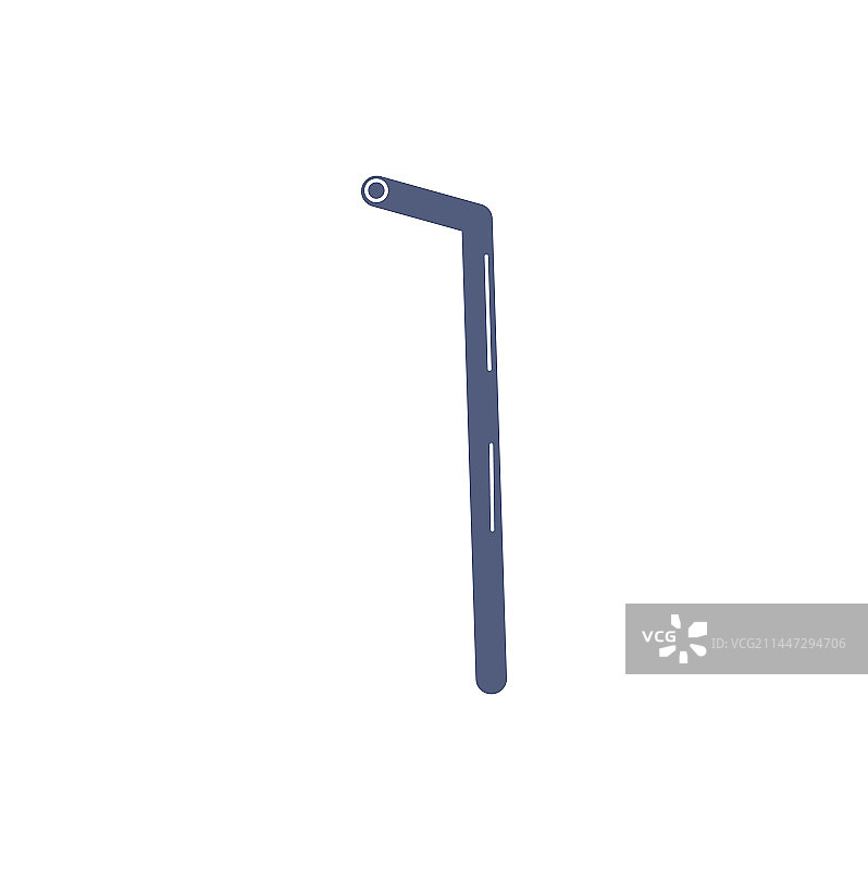 扁平风格的咖啡或鸡尾酒金属吸管图片素材