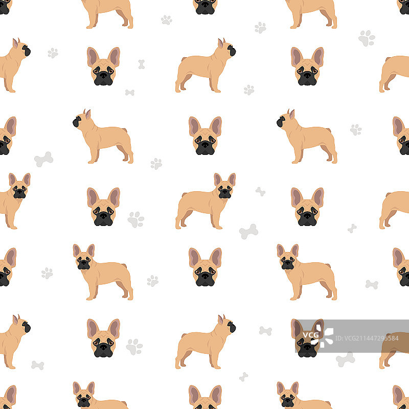 法斗犬无缝图案图片素材