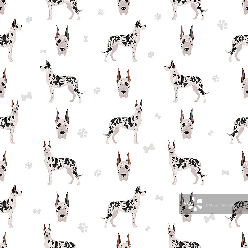 大丹犬无缝图案图片素材