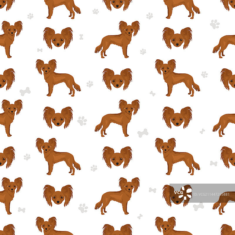俄罗斯玩具梗犬无缝图案图片素材