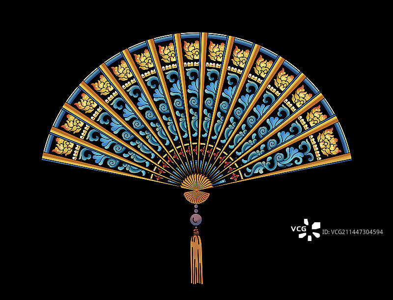 中国风扇子元素图片素材