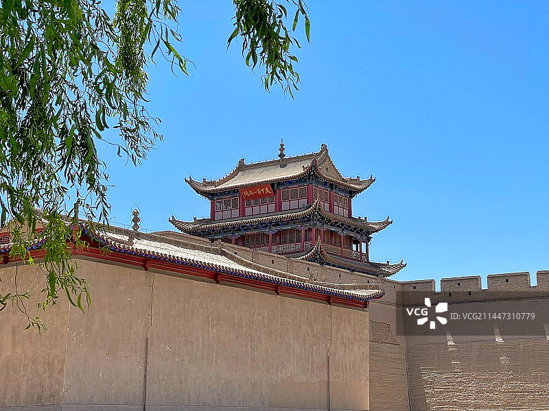 西部地区河西走廊甘肃敦煌天下第一雄关嘉峪关图片素材