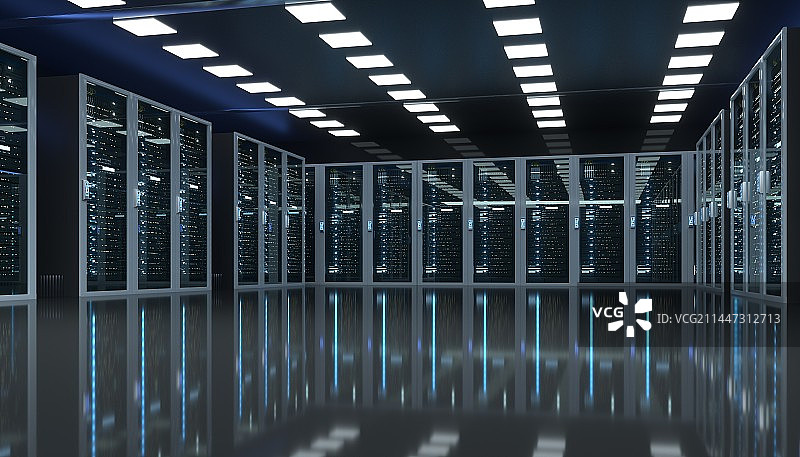 大型AI计算机服务器中心图片素材