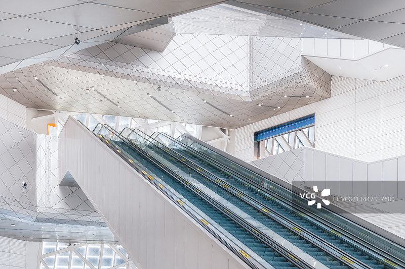 河南省科技馆室内电梯（斜梯）场景图片素材