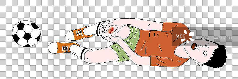 免抠元素：球赛受伤的运动员图片素材
