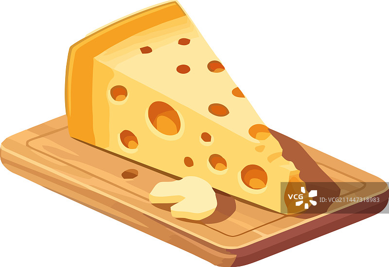 乡村木板上的美味奶酪片图片素材