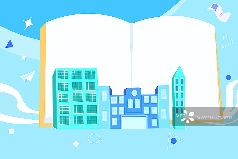 卡通教育开学季校园学校招生扁平矢量插画图片素材