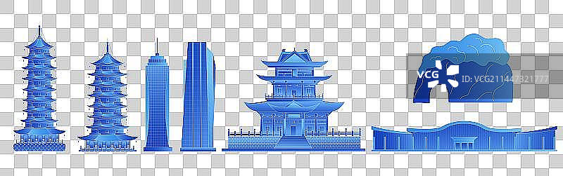 桂林发光渐变科技炫酷商务地标旅游矢量城市图片素材