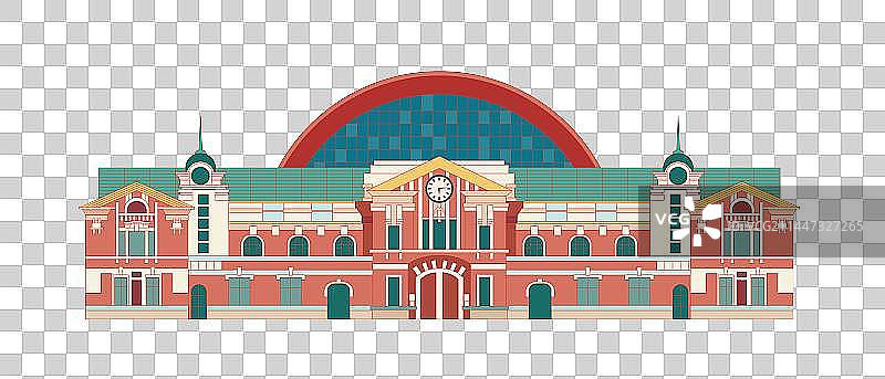 国风地标系列—沈阳站火车站图片素材