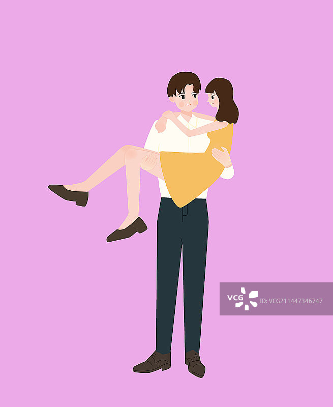 浪漫情人节公主抱情侣约会图片素材