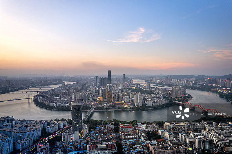 广西柳州城市风光全景柳江图片素材