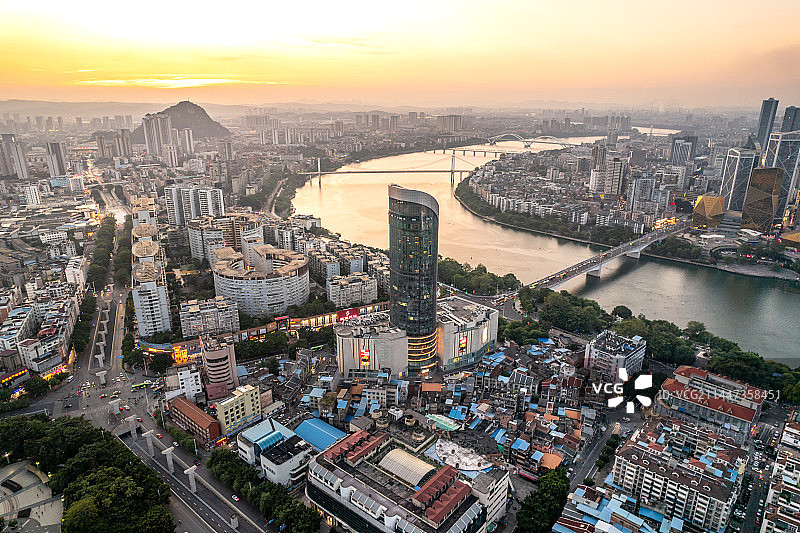 广西柳州城市风光全景柳江图片素材