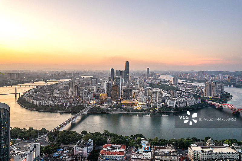 广西柳州城市风光全景柳江图片素材