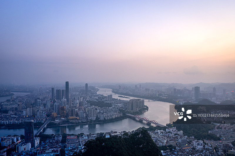 广西柳州城市风光全景柳江图片素材
