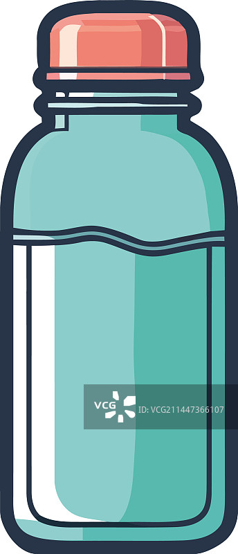 蓝色液体透明玻璃瓶图片素材