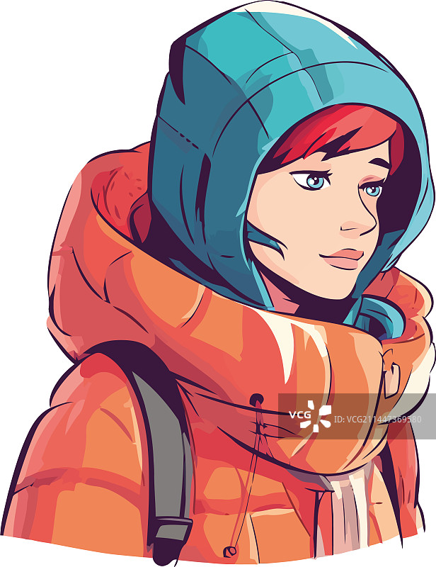 身穿冬装的年轻女人图片素材