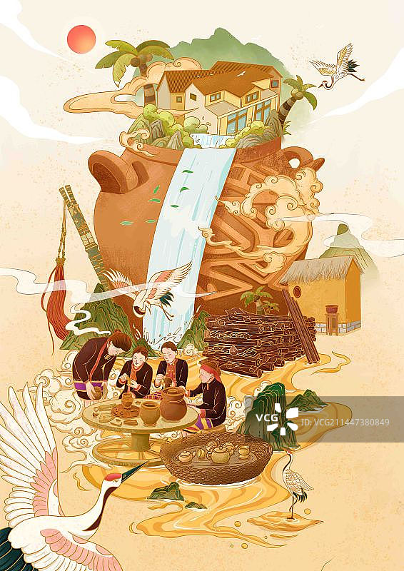 泥片制陶图片素材