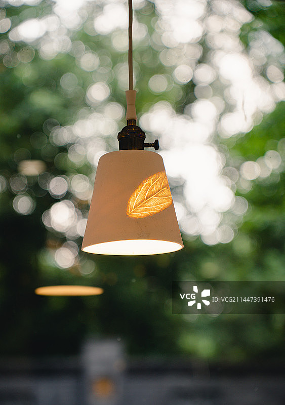 悬挂在树上的吊灯图片素材