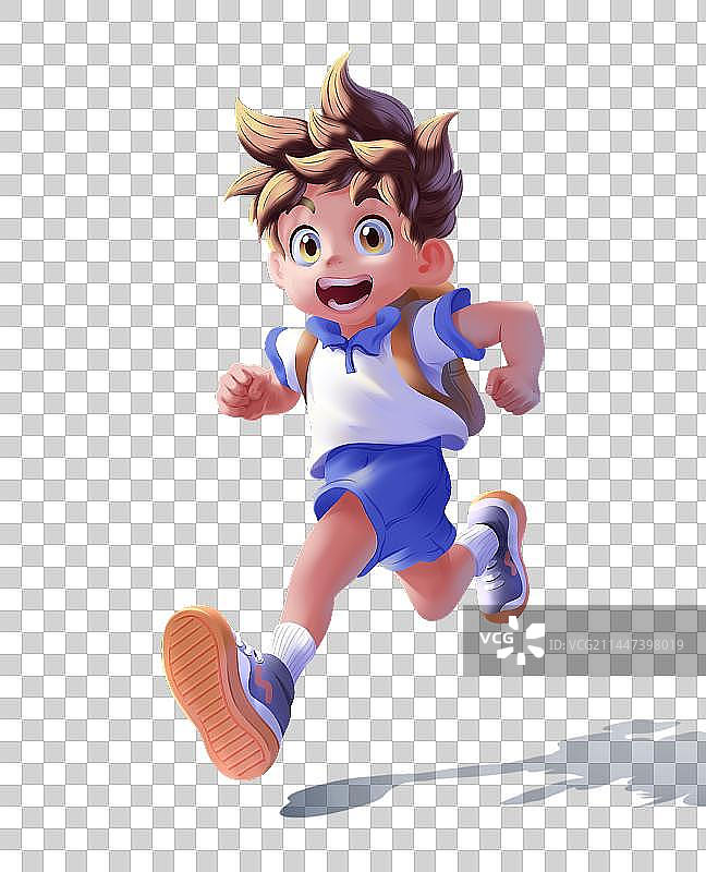 男孩上学插画图片素材