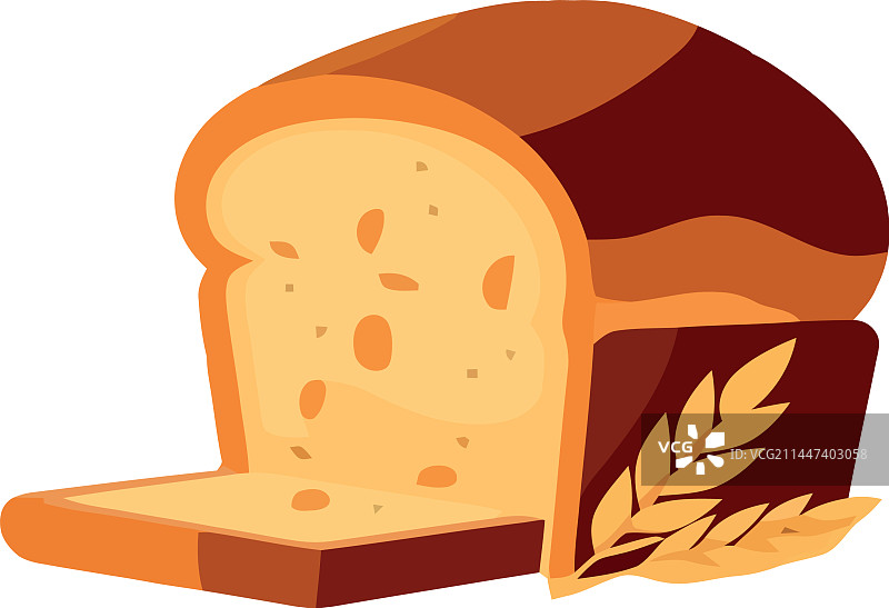 新鲜烘焙的面包片，美食的象征图片素材