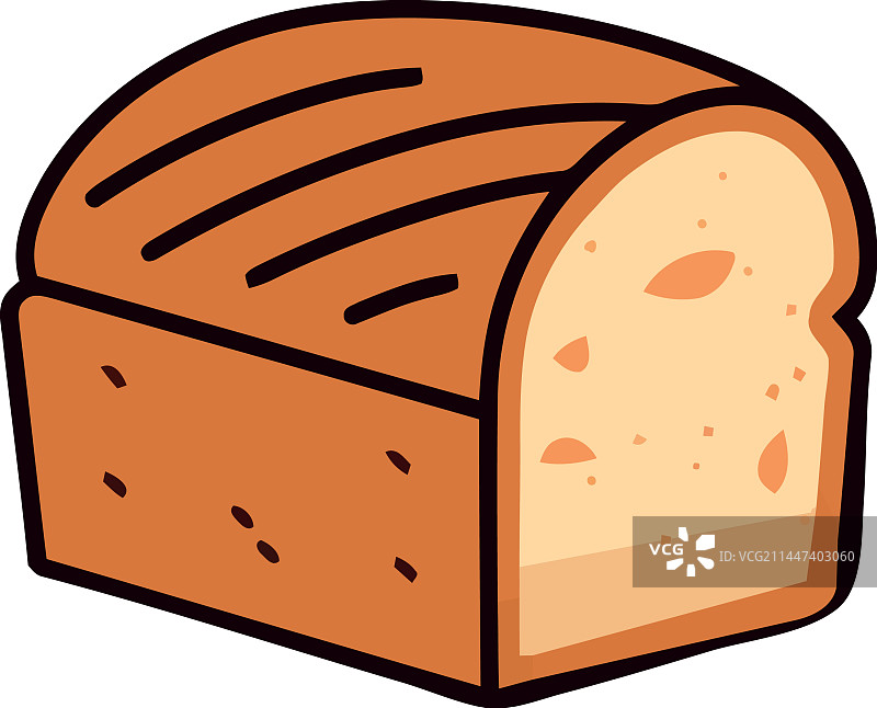 白色背景上的新鲜烤面包图片素材