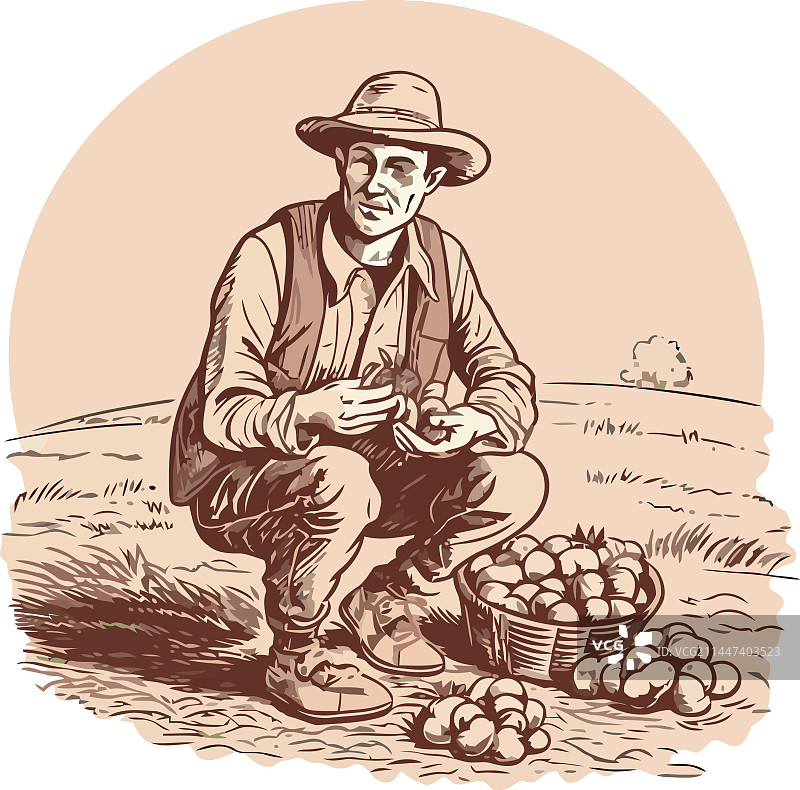 一人坐着拿着采摘的有机食物图片素材