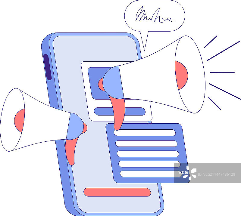 喇叭或扬声器与智能手机屏幕图片素材