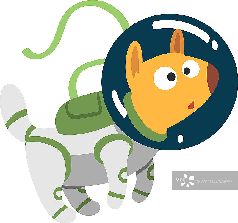 穿太空服和头盔漂浮的狗宠物图片素材