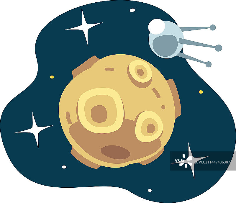 外太空带陨石坑的月球行星图片素材