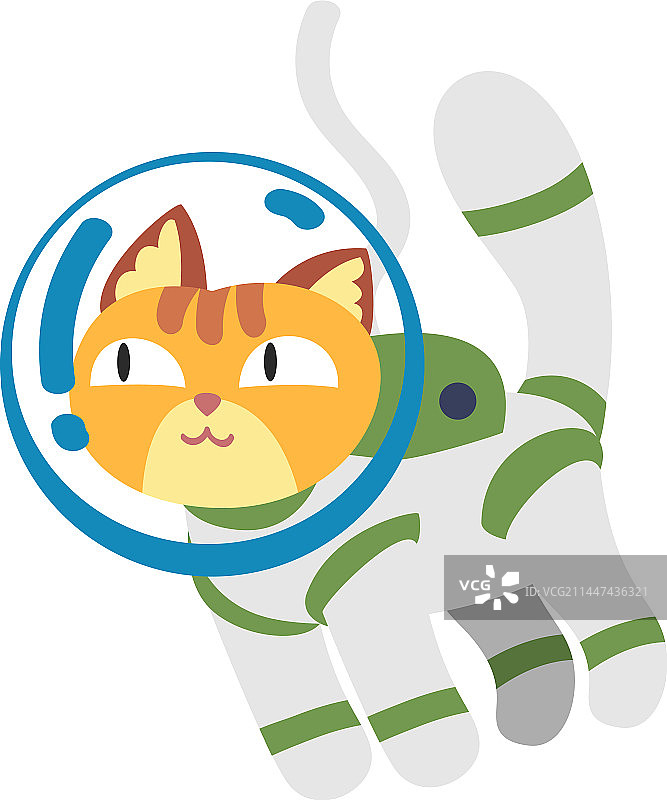 穿太空服和头盔的猫咪宠物漂浮图片素材