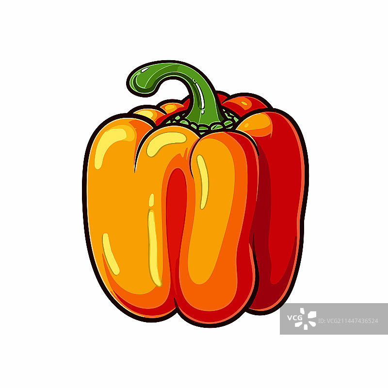 手绘涂鸦风格甜椒图片素材