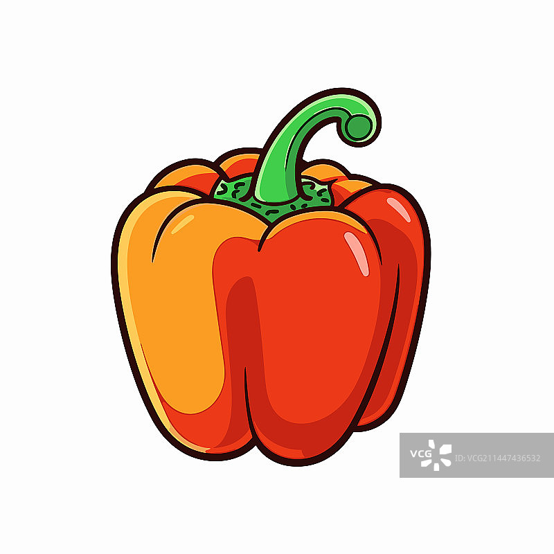 手绘涂鸦风格甜椒图片素材