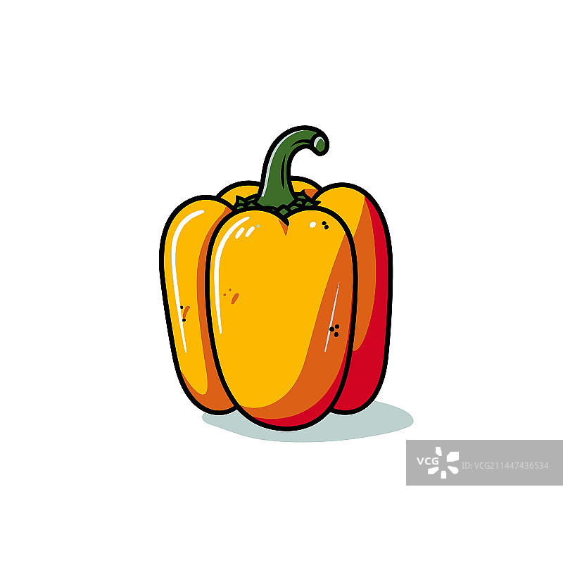 手绘涂鸦风格甜椒图片素材