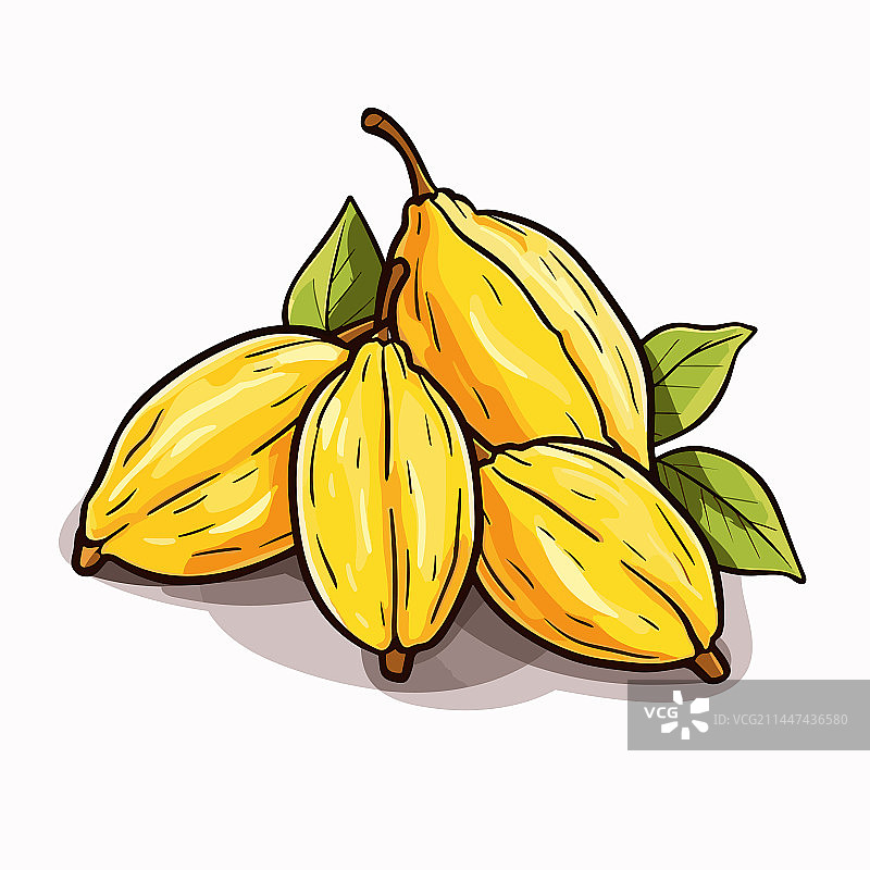 手绘涂鸦杨桃图片素材