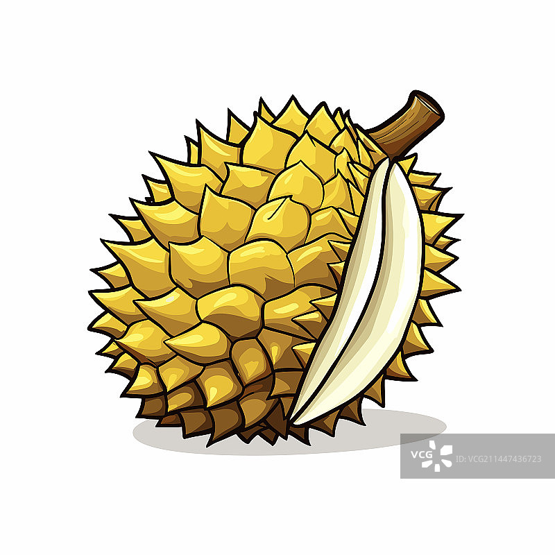手绘涂鸦风格的榴莲卡通图片素材