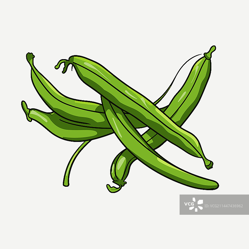 手绘涂鸦风格的绿豆图片素材