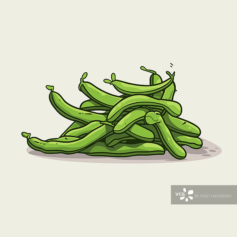 手绘涂鸦风格的绿豆图片素材