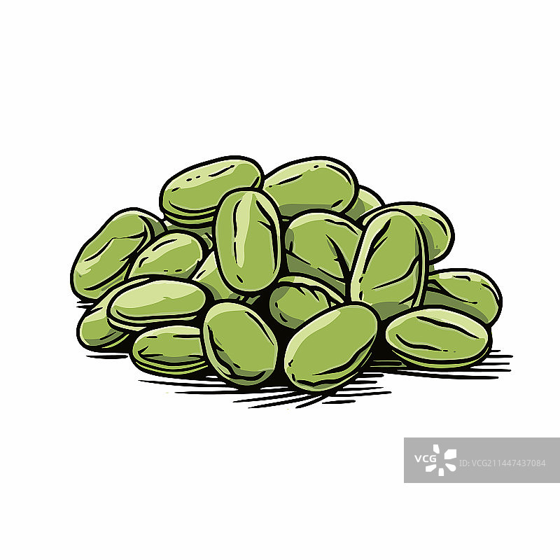 手绘利马豆涂鸦图片素材