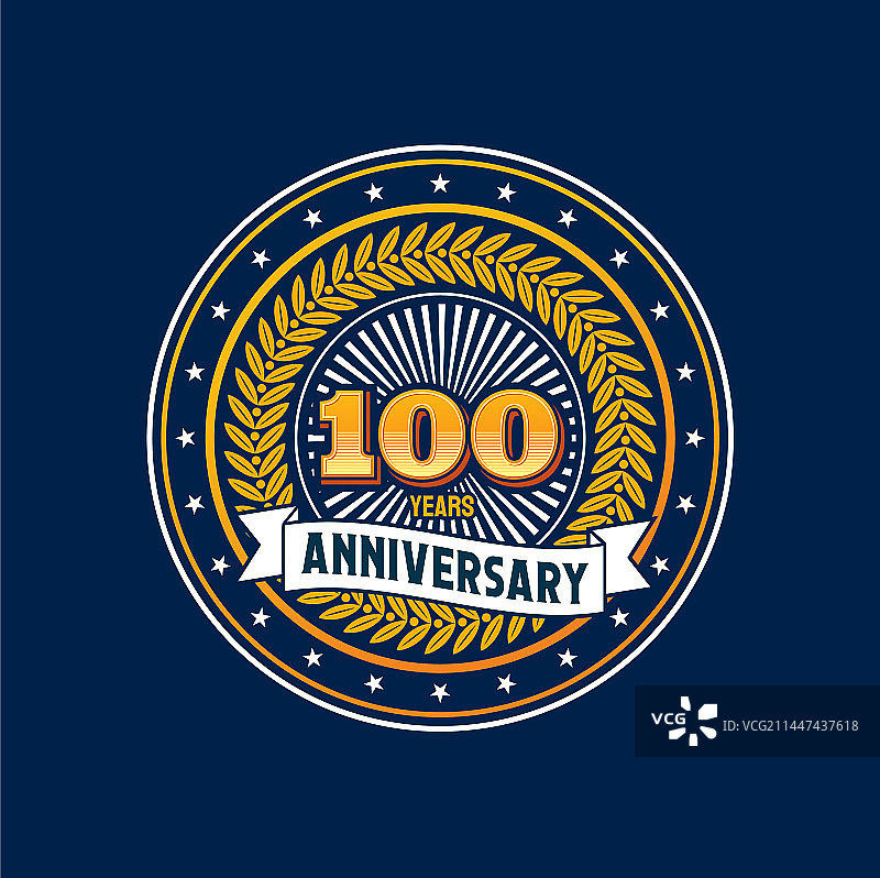 生日徽章和100周年纪念封条图片素材