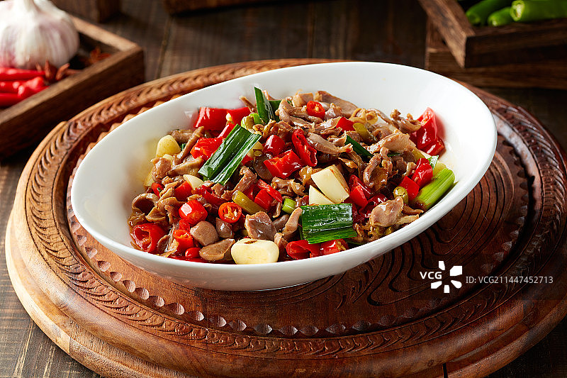 酸辣炒鸡杂图片素材