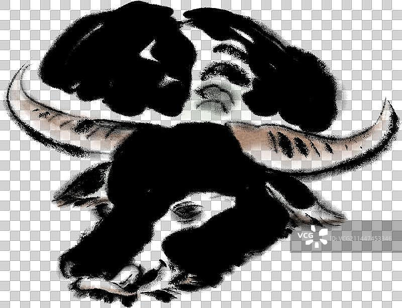 夏天在河里游泳乘凉的水牛动物元素图片素材