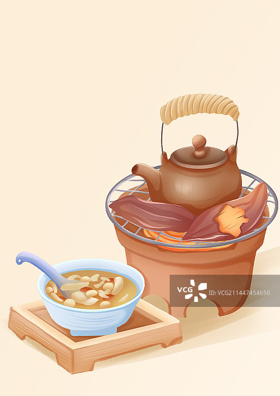 二十四节气白露百合烤地瓜图片素材