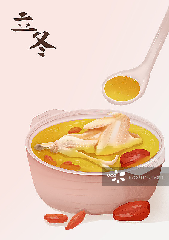 二十四节气立冬喝鸡汤图片素材