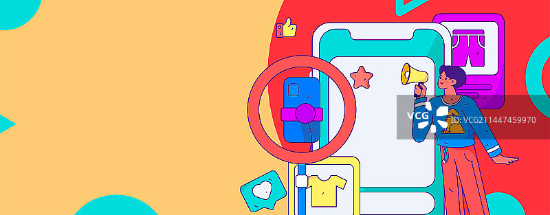 节日购物进行电商网购的人物扁平矢量概念运营手绘插画图片素材