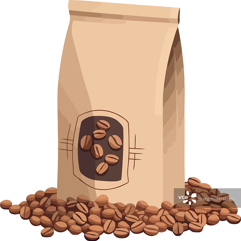 纸袋里的新鲜咖啡图片素材