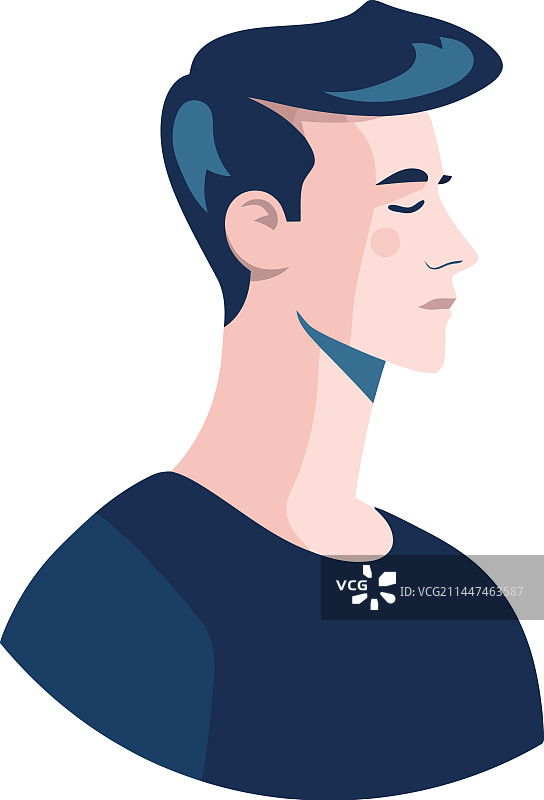 白色背景上的英俊男人头像图片素材