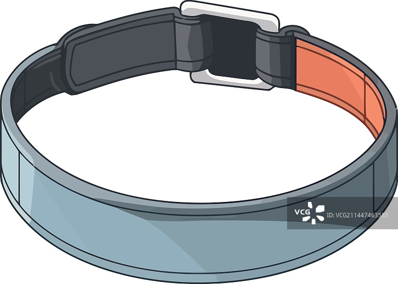 带金属狗图标的皮革腰带扣图片素材