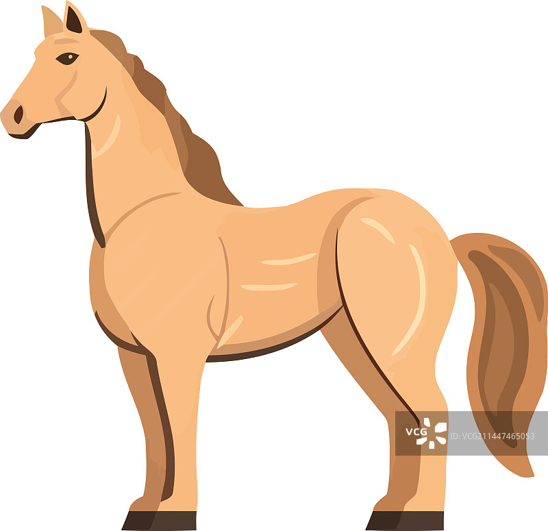 站立的可爱卡通马图片素材